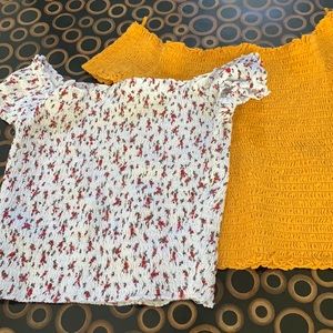 Off the shoulder teen crop tops